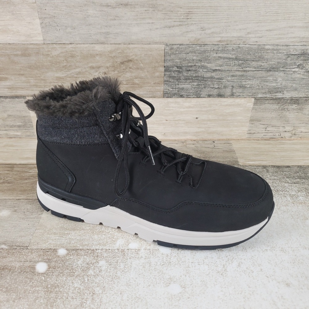 Rockport Works Pulse Tech Work Women Boot Sz 9.5 W Black Leather Lace Up Mid Top